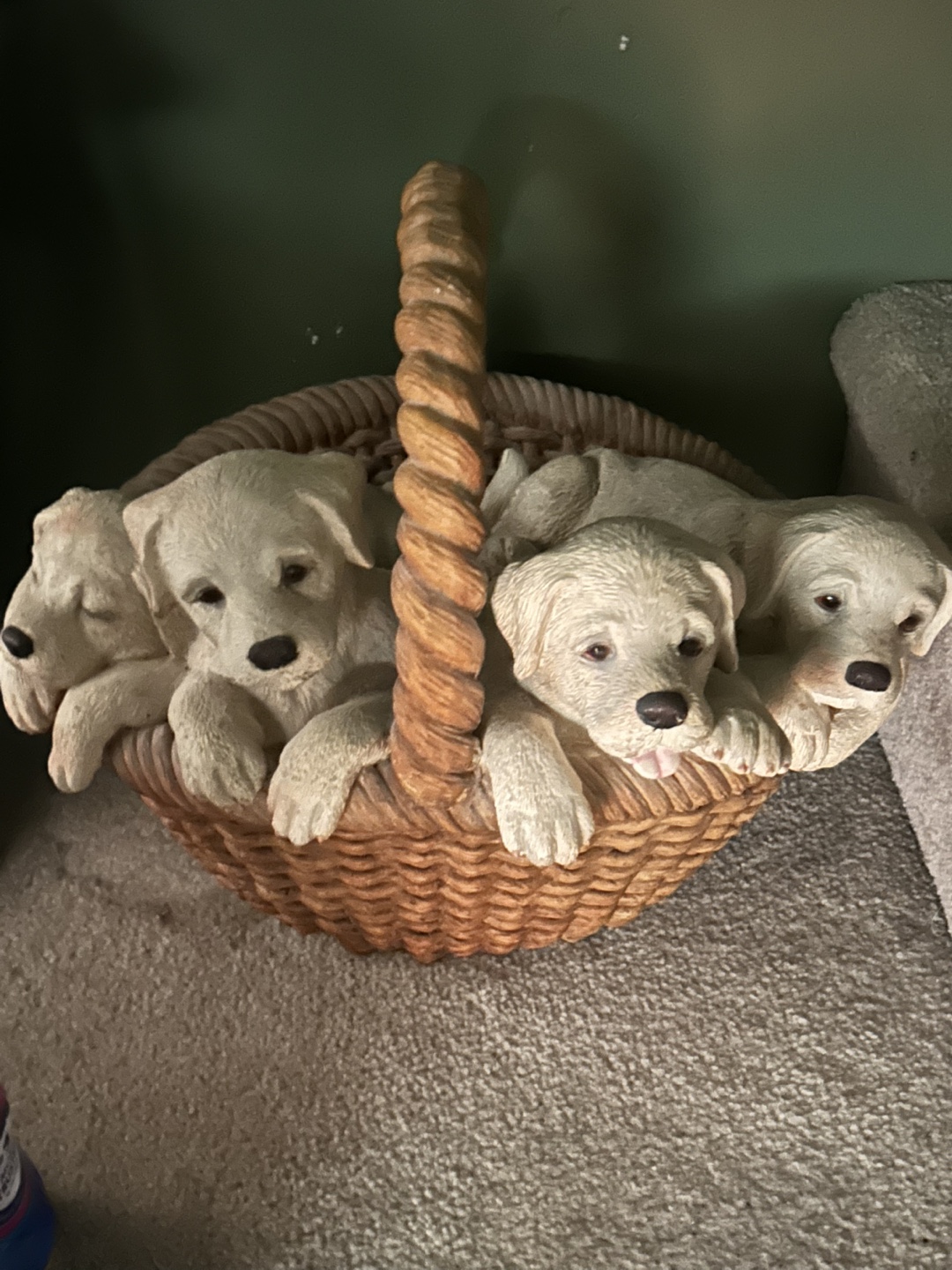 Adorable Puppy Basket Figurine - photo 2