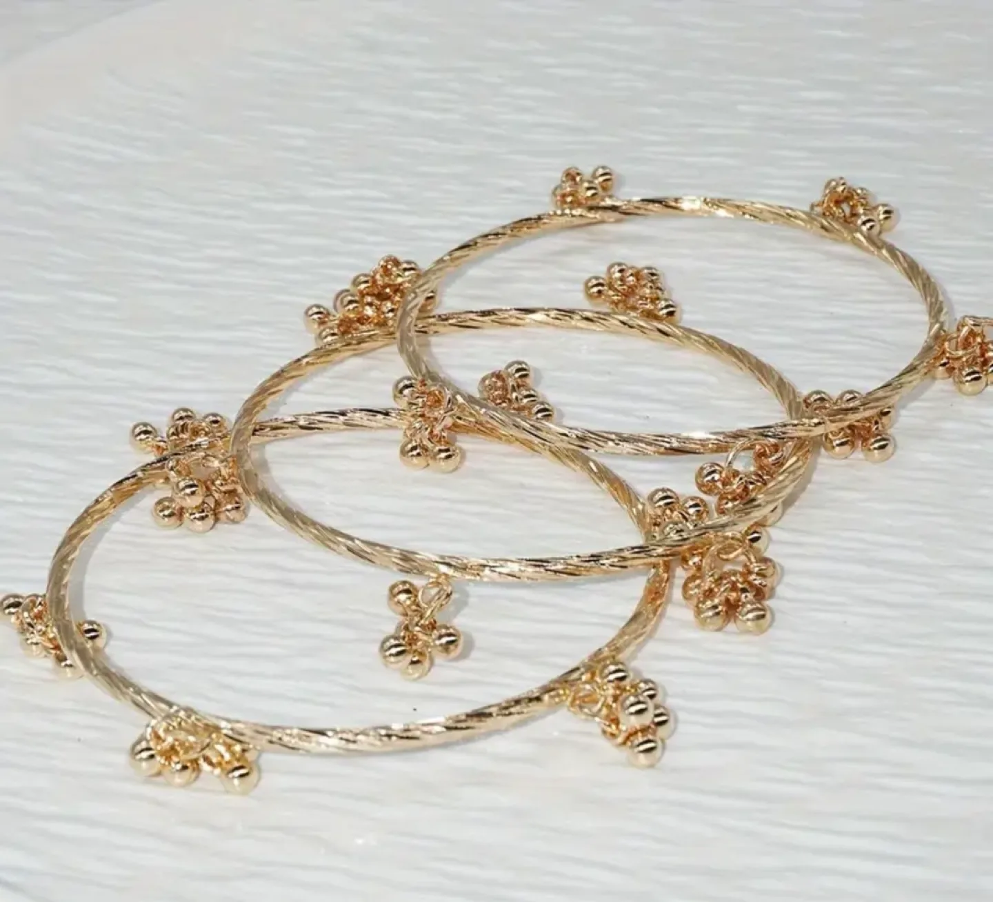 Brand New Gold Plated Jhumka Indian Bangles image indicator(5)