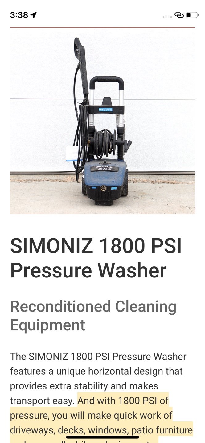 Simoniz 1800 PSI Pressure Washer🇨🇦 - photo 3