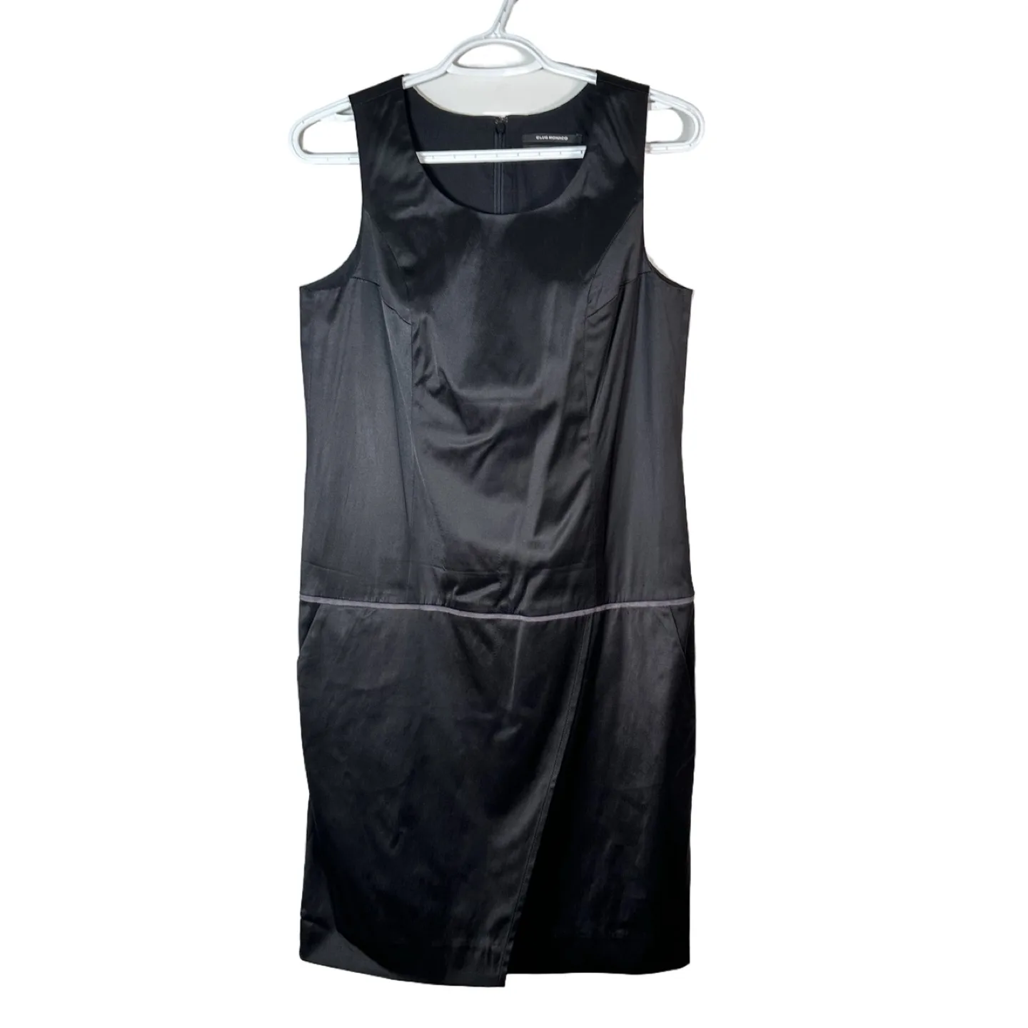 Club Monaco Black Taffeta A Line Drop Waist Dress Size 8 thumbnail