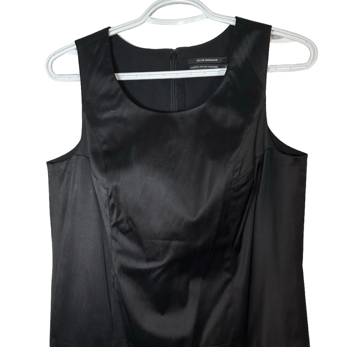 Club Monaco Black Taffeta A Line Drop Waist Dress Size 8 image indicator(4)