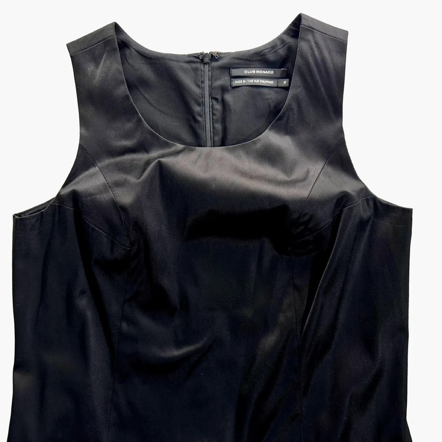 Club Monaco Black Taffeta A Line Drop Waist Dress Size 8 image indicator(6)