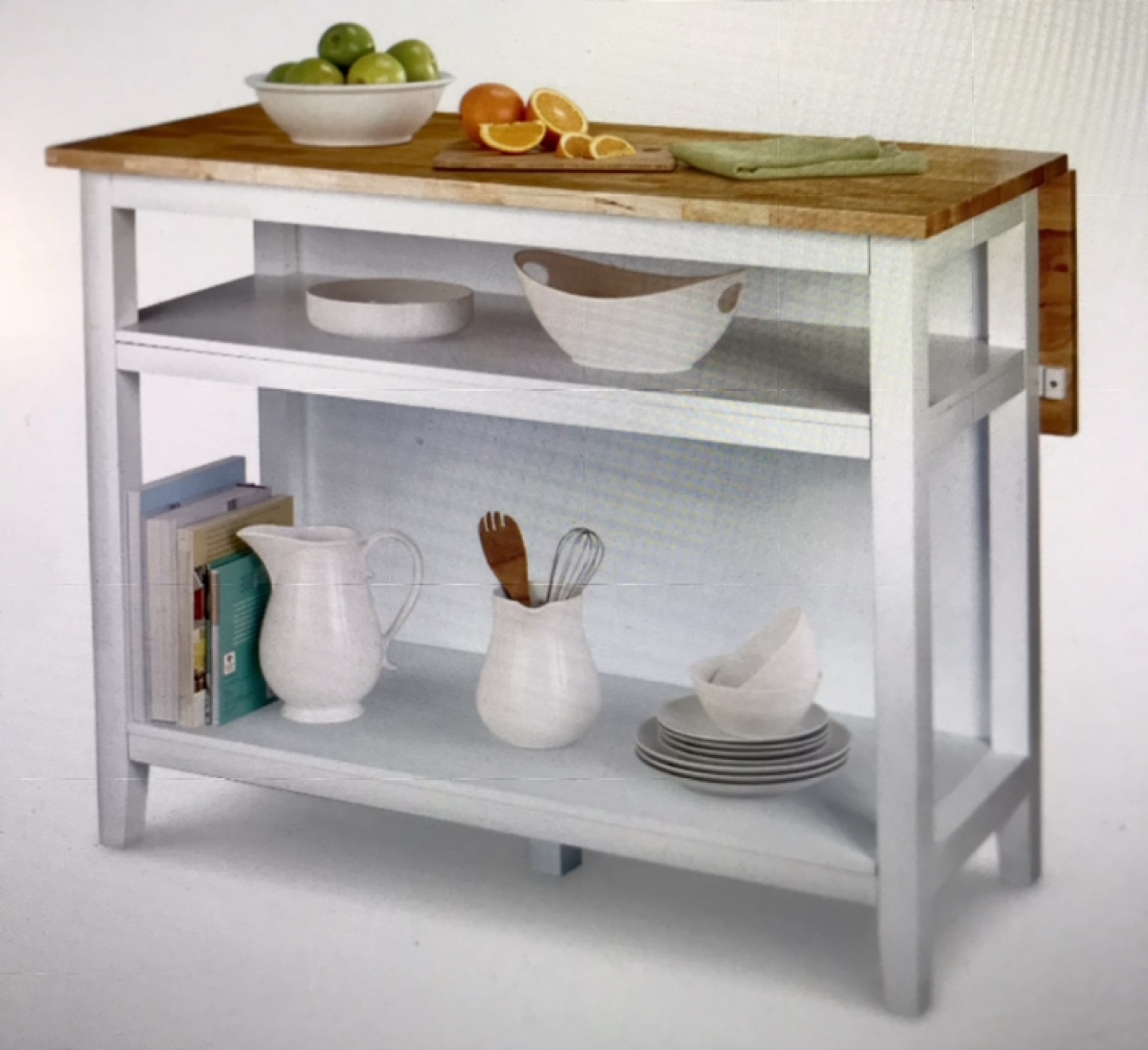 Kitchen Island Table with Drop Leaf