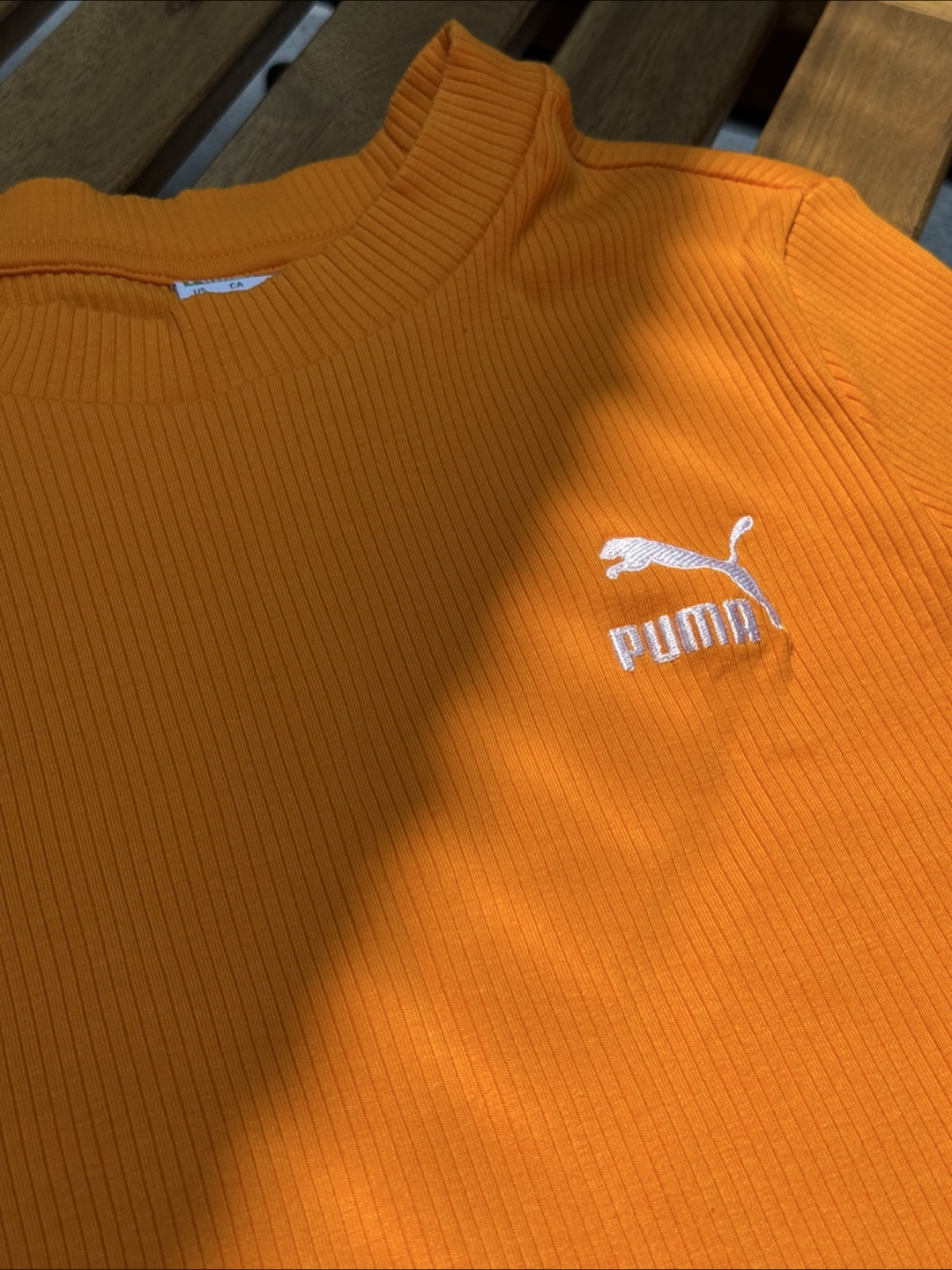 Puma Orange Ribbed Crop Top - photo 3