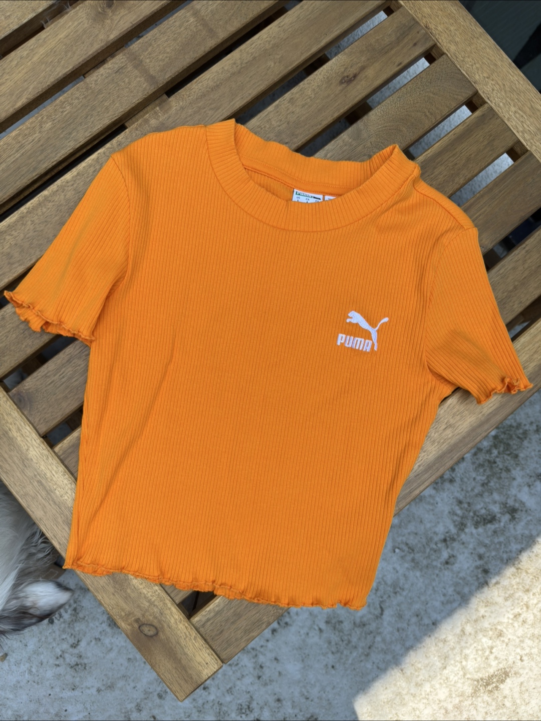 Puma Orange Ribbed Crop Top - photo 2