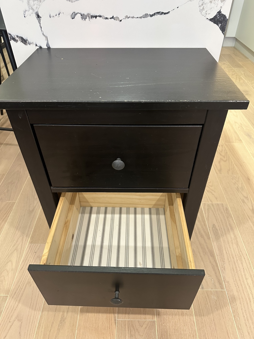 Single Black 2-Drawer Side Table - photo 3