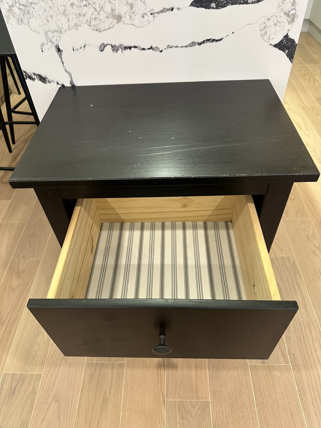 Single Black 2-Drawer Side Table - photo 2