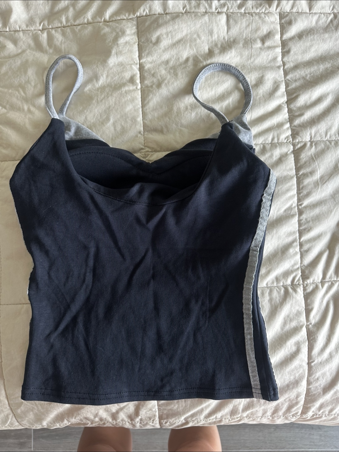 Navy Blue Tank Top with Details - photo 2