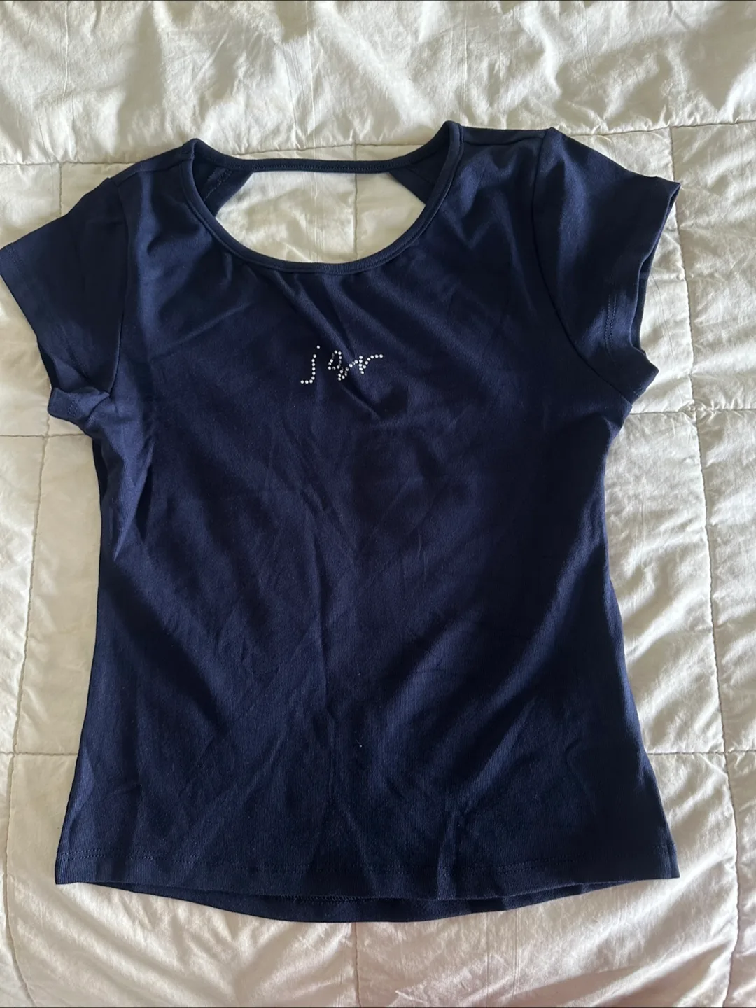 Blue Cut-Out Back T-Shirt