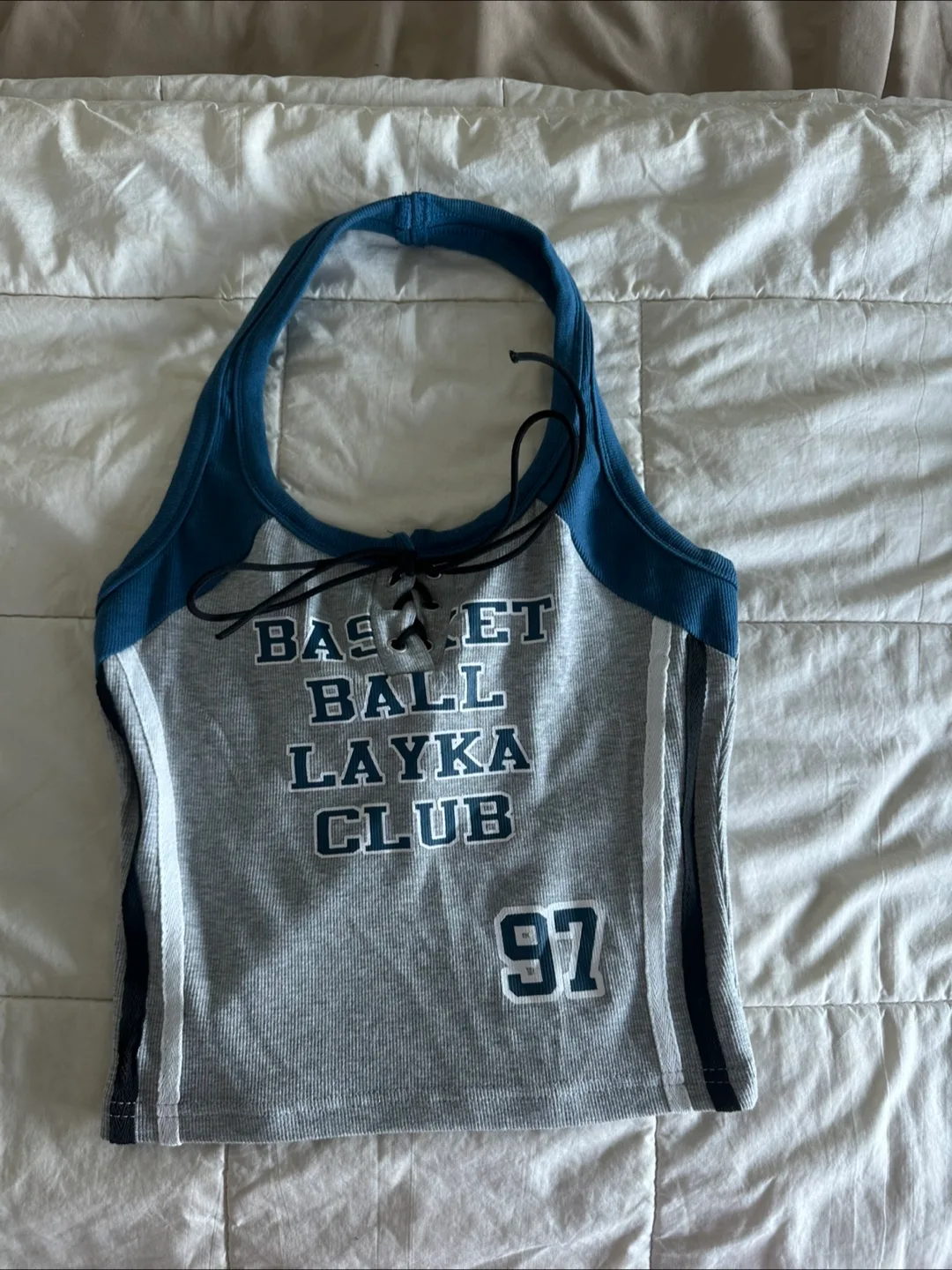 Halter Top with Lace-Up Detail