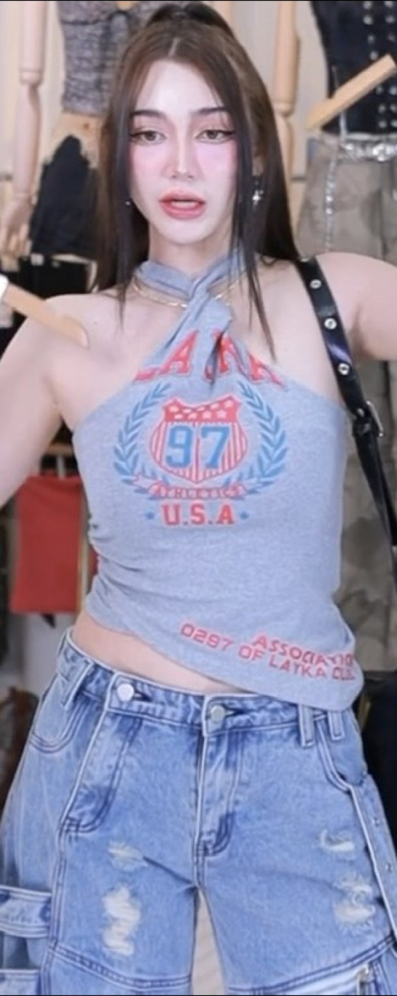 Gray Halter Top