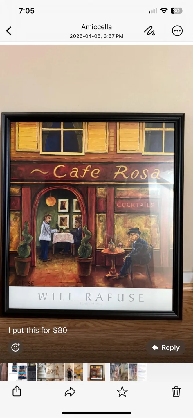 Cafe Rosa Print by Will Rafuse - Framed Art thumbnail