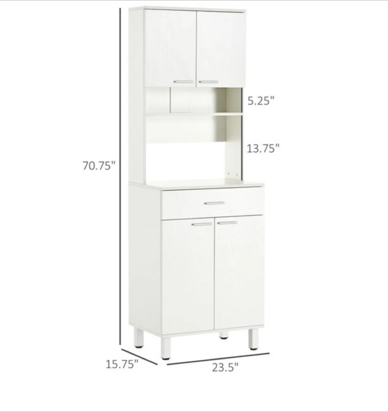 KITCHEN BUFFET W/ DRAWERS AND CABINETS- WHITE thumbnail