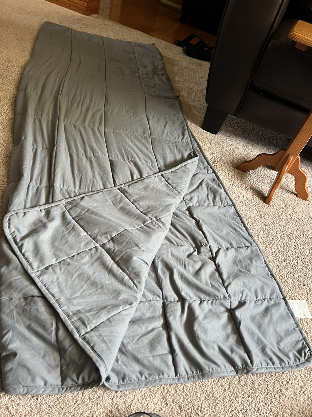 Grey Quilted Weighted Blanket - photo 3
