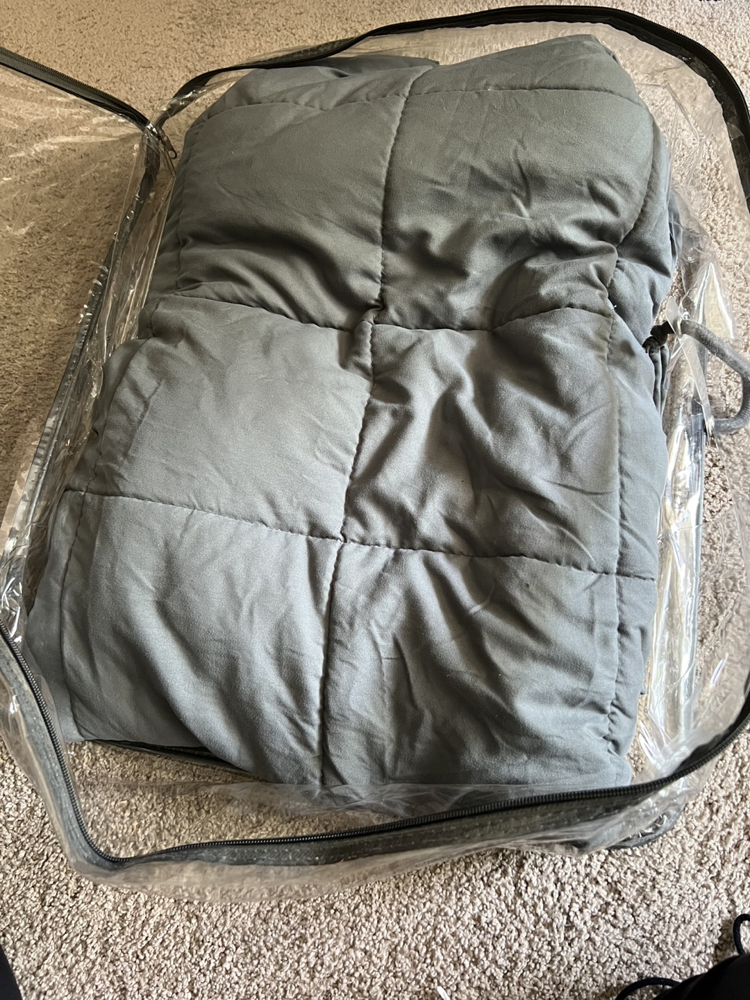 Grey Quilted Weighted Blanket