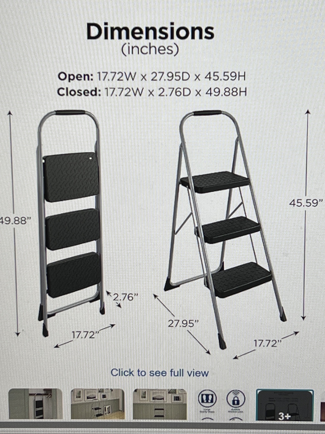 Cosco 3-Step Steel Step Stool - photo 2