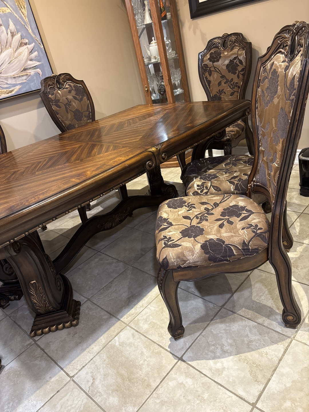 Wooden Dining Table with Chairs