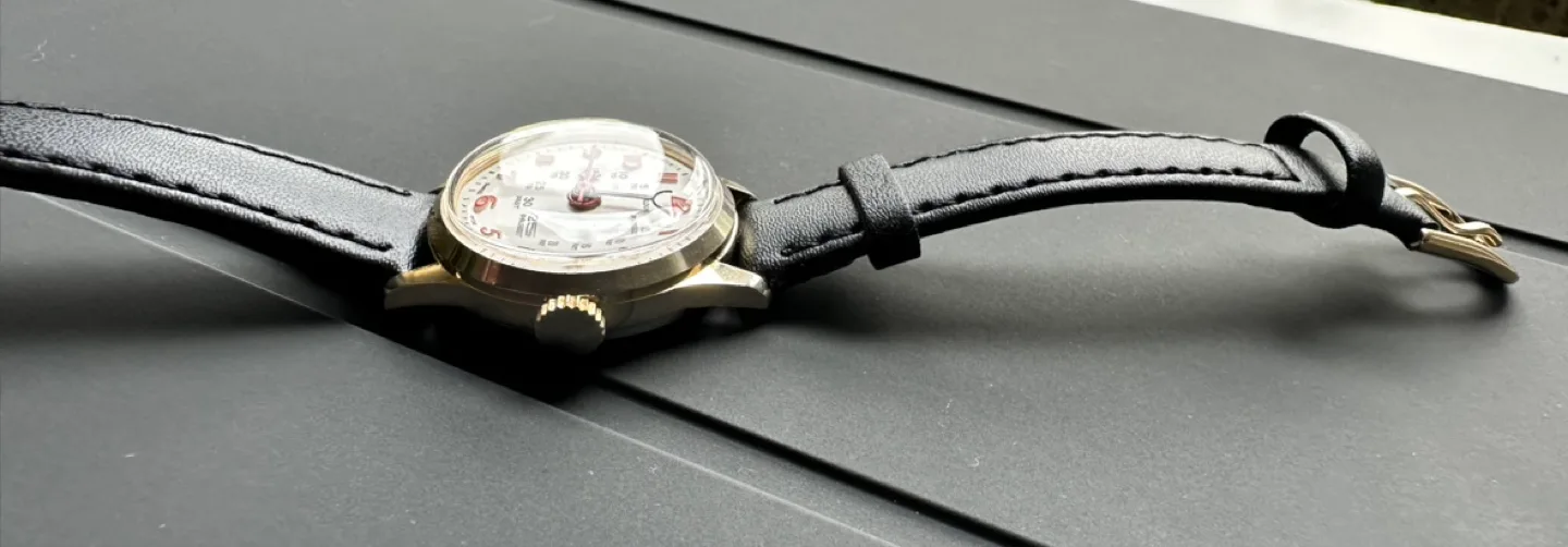 Vintage Mechanical Wristwatch with Leather Strap image indicator(3)