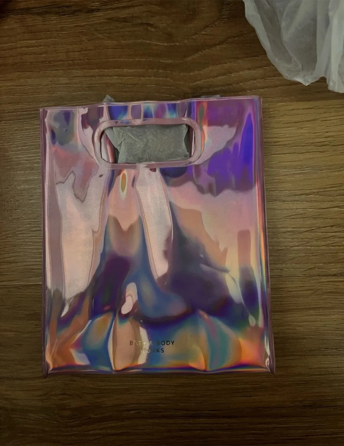 Bath & Body Works Pink Iridescent Mini Gift Bag Gift Bag Tote thumbnail