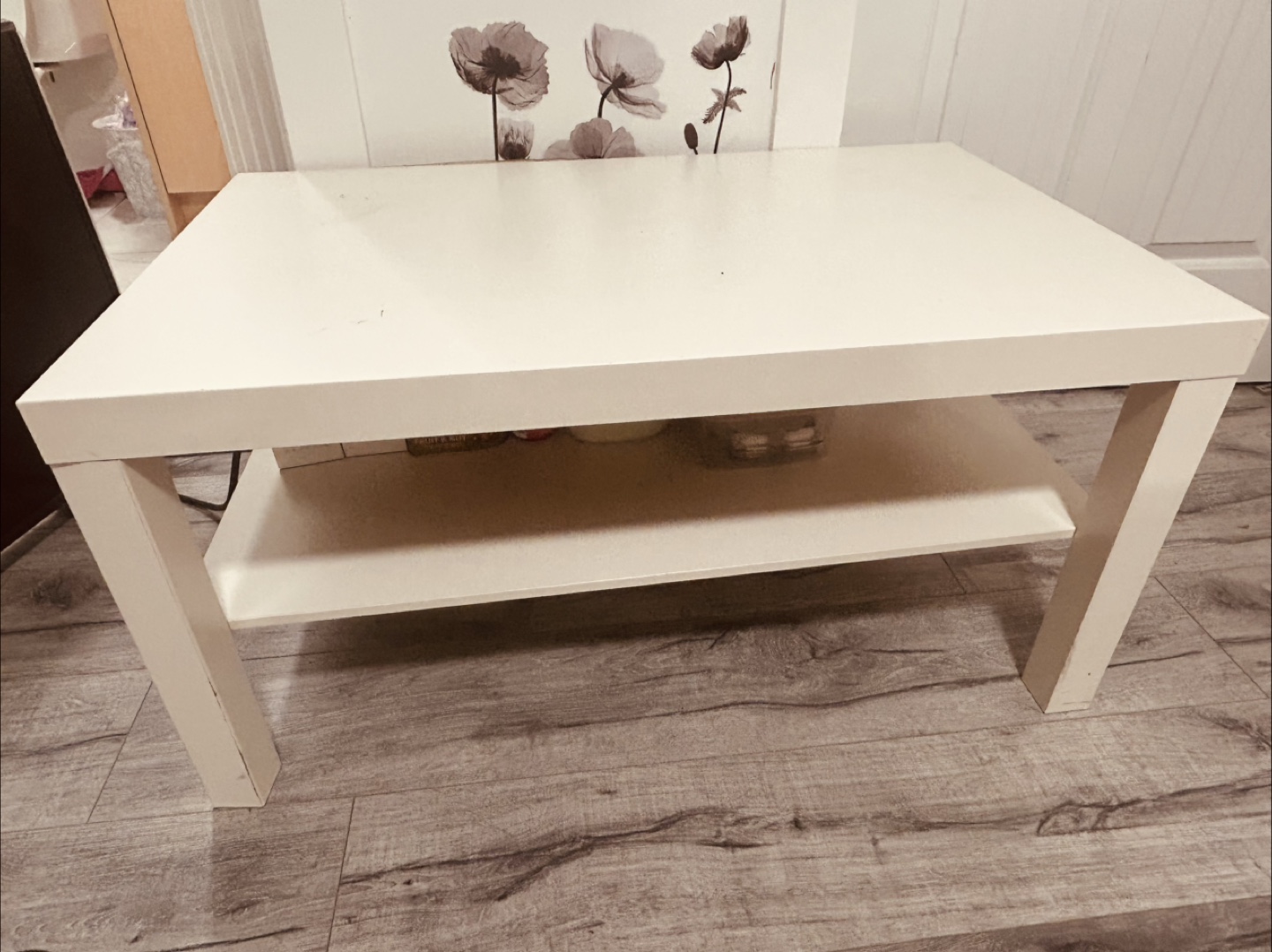 White Table with Shelf