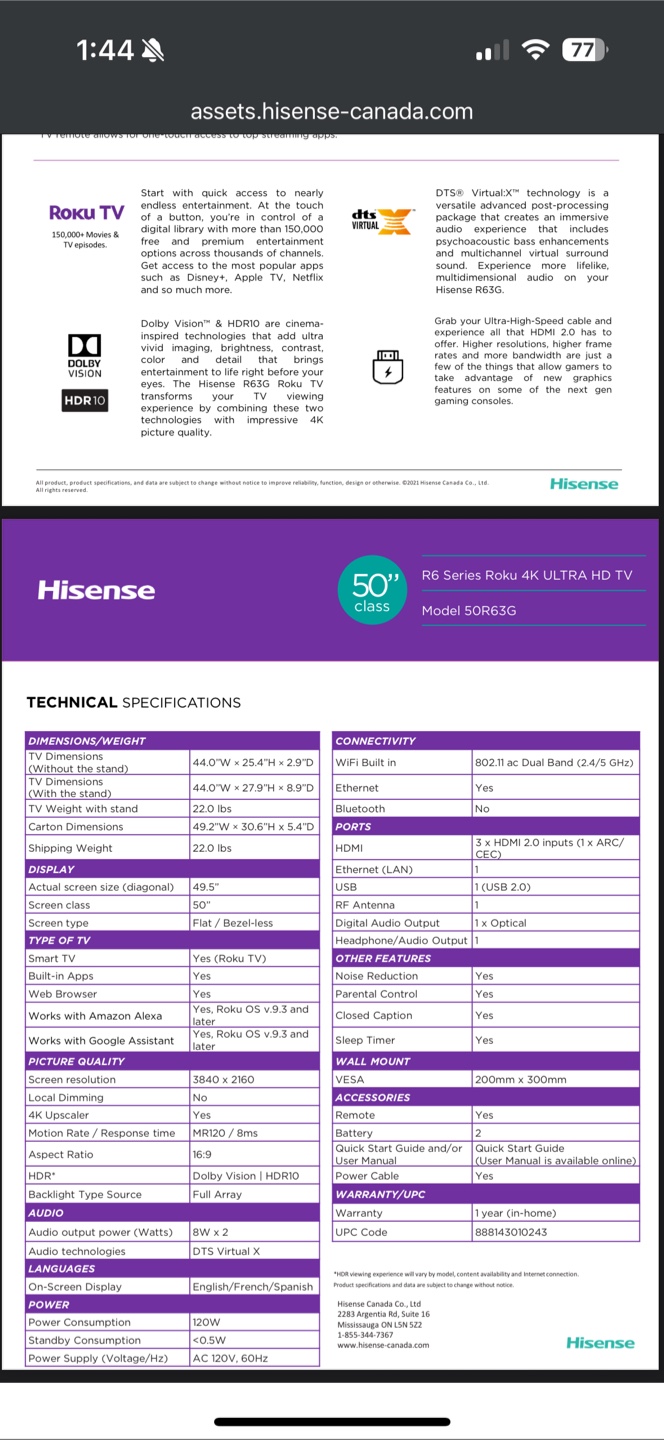 50 inch 4k Hisense smart TV - photo 4