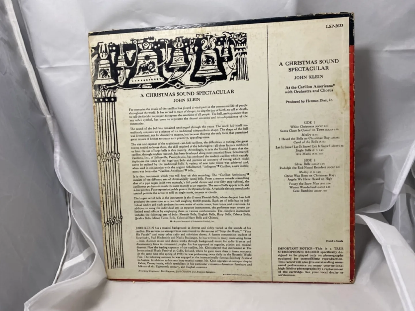 John Klein A Christmas Sound Spectacular LP RCA Living Stereo image indicator(2)