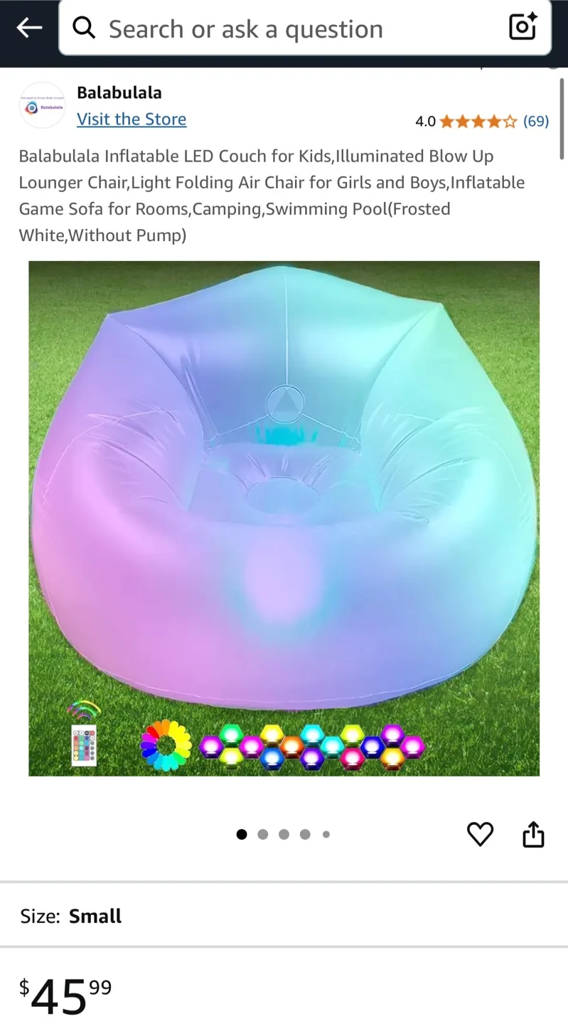 LED Light Up Inflatable Chair image indicator(2)