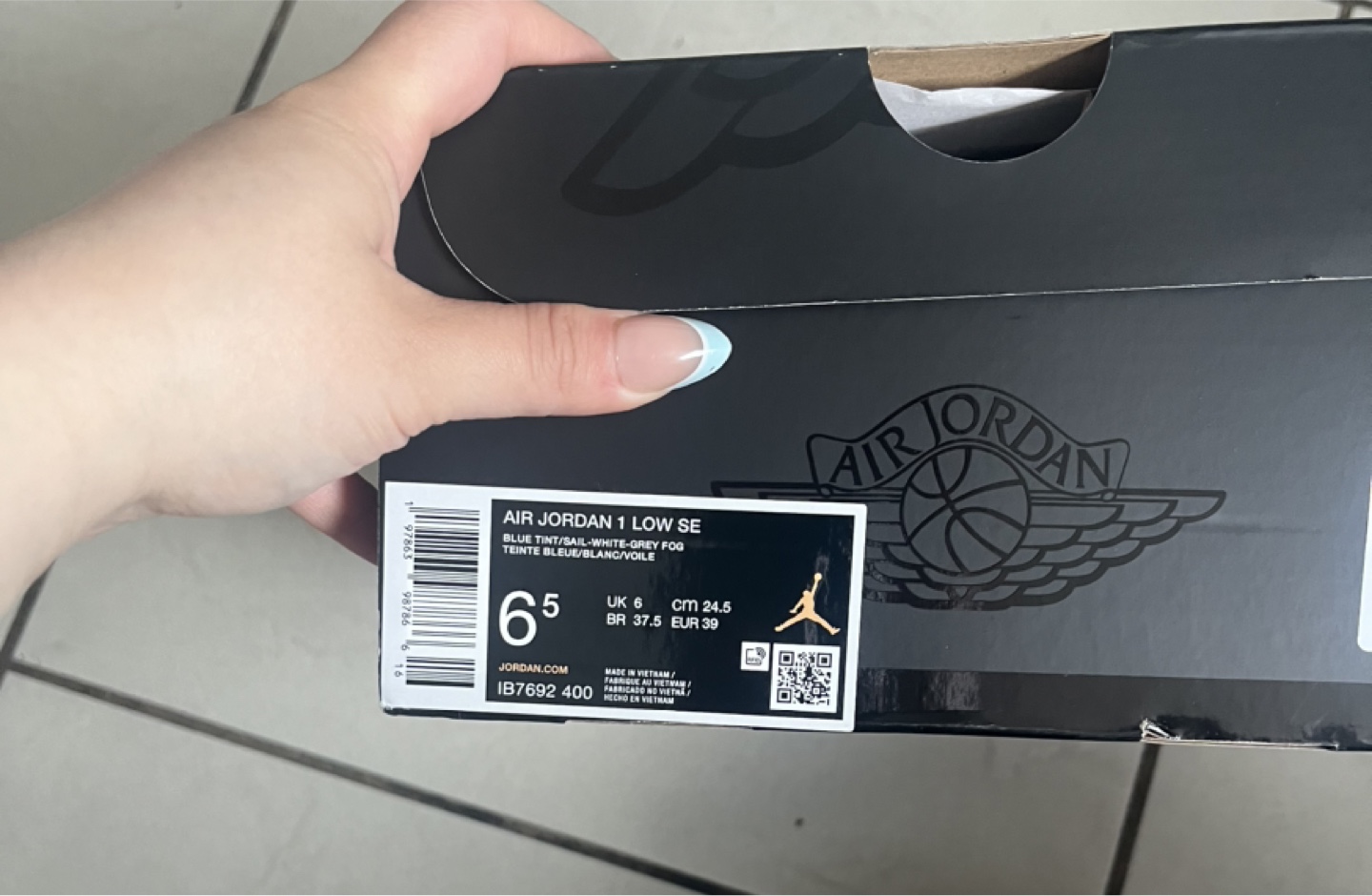 Air Jordan 1 Low SE Blue Tint Elephant Print - Size 6.5 - photo 4