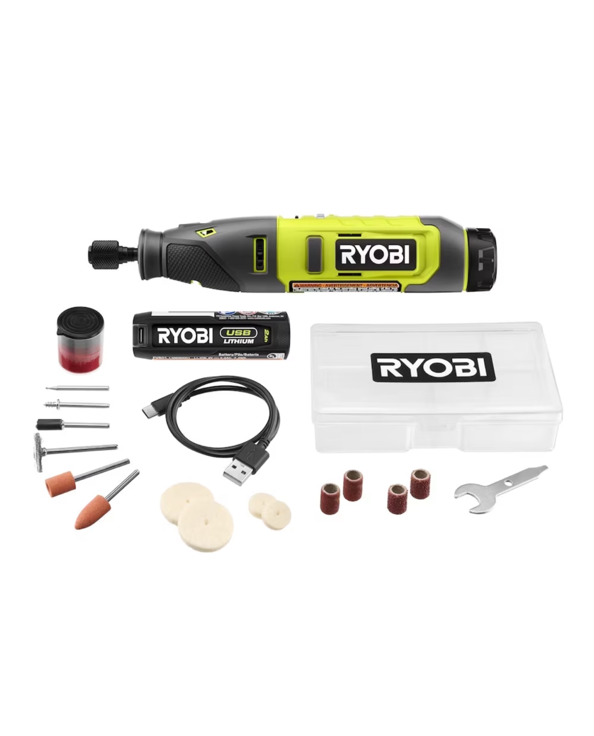 USB Lith Rotary Tool Kit with 2.0 Ah USB Lithium Battery and - photo 4