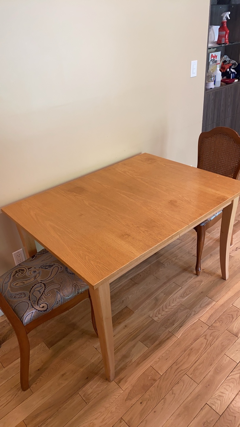Extendable Wood Dining Table with 2 Chairs (CAN DELIVER) - photo 2