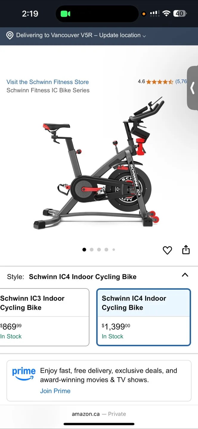 Originally $1400-Schwinn IC4 Indoor Cycling Bike image indicator(8)