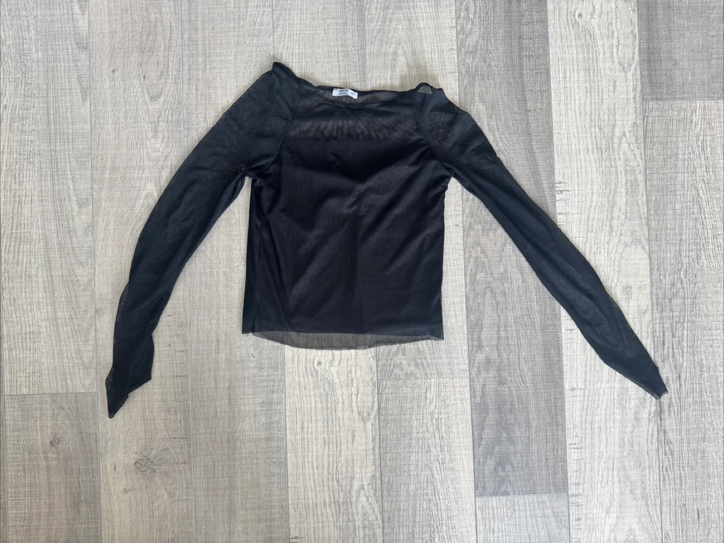 ARDENE Black Long Sleeve Mesh Top size xs thumbnail