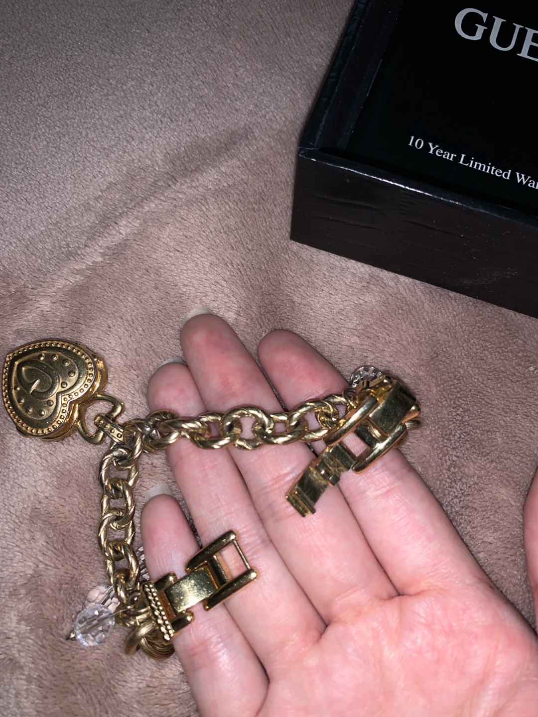 Vintage Guess Gold Heart Watch Bracelet - photo 4