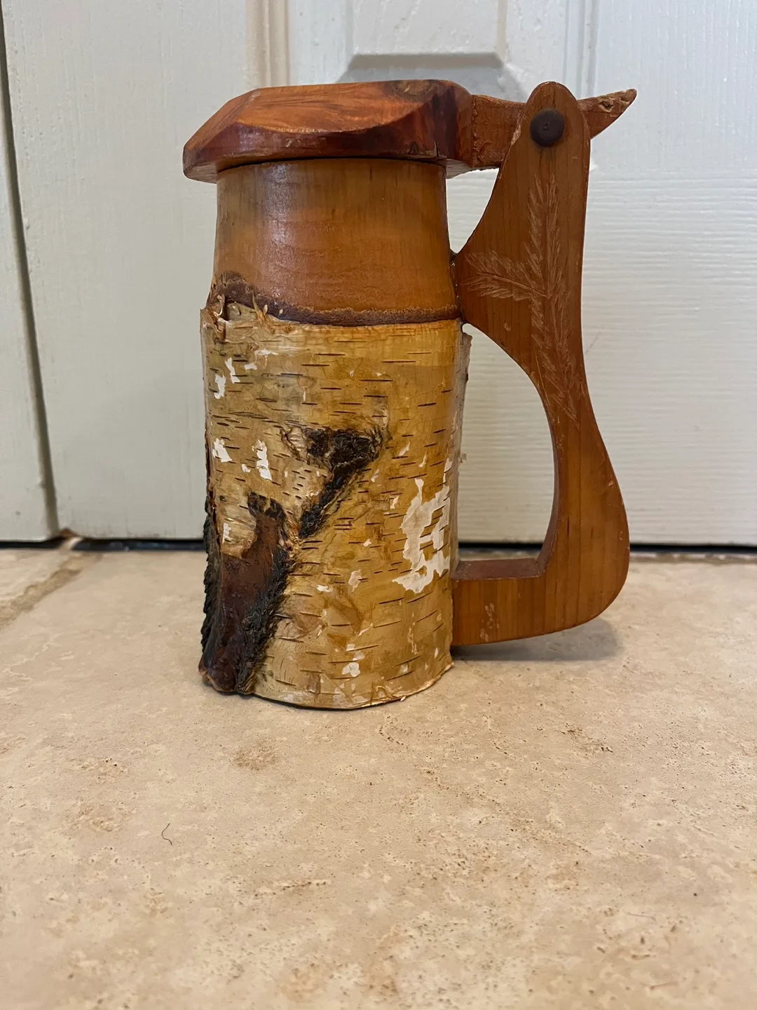 Vintage  birch beer stein Mug with Lid thumbnail