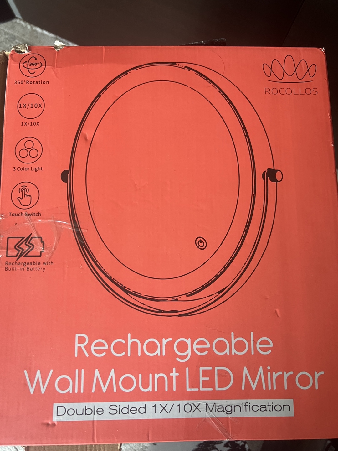 Rechargeable Wall Mount LED Mirror - photo 2