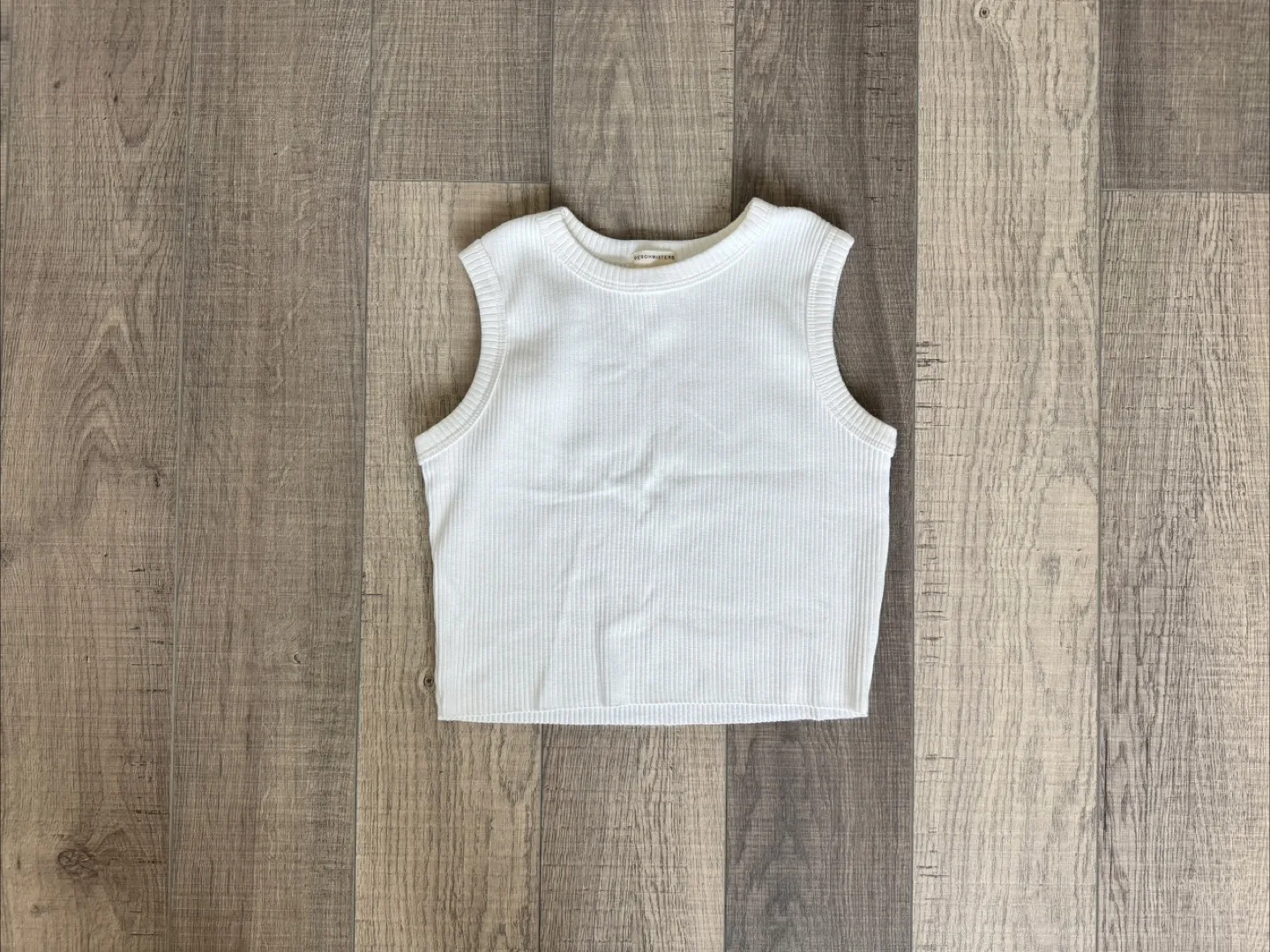 White Ribbed Tank Top thumbnail