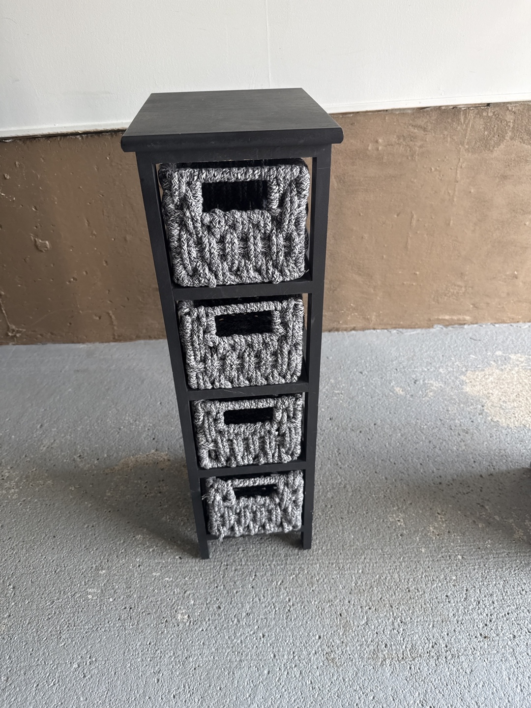 Four Drawer Woven Storage Tower