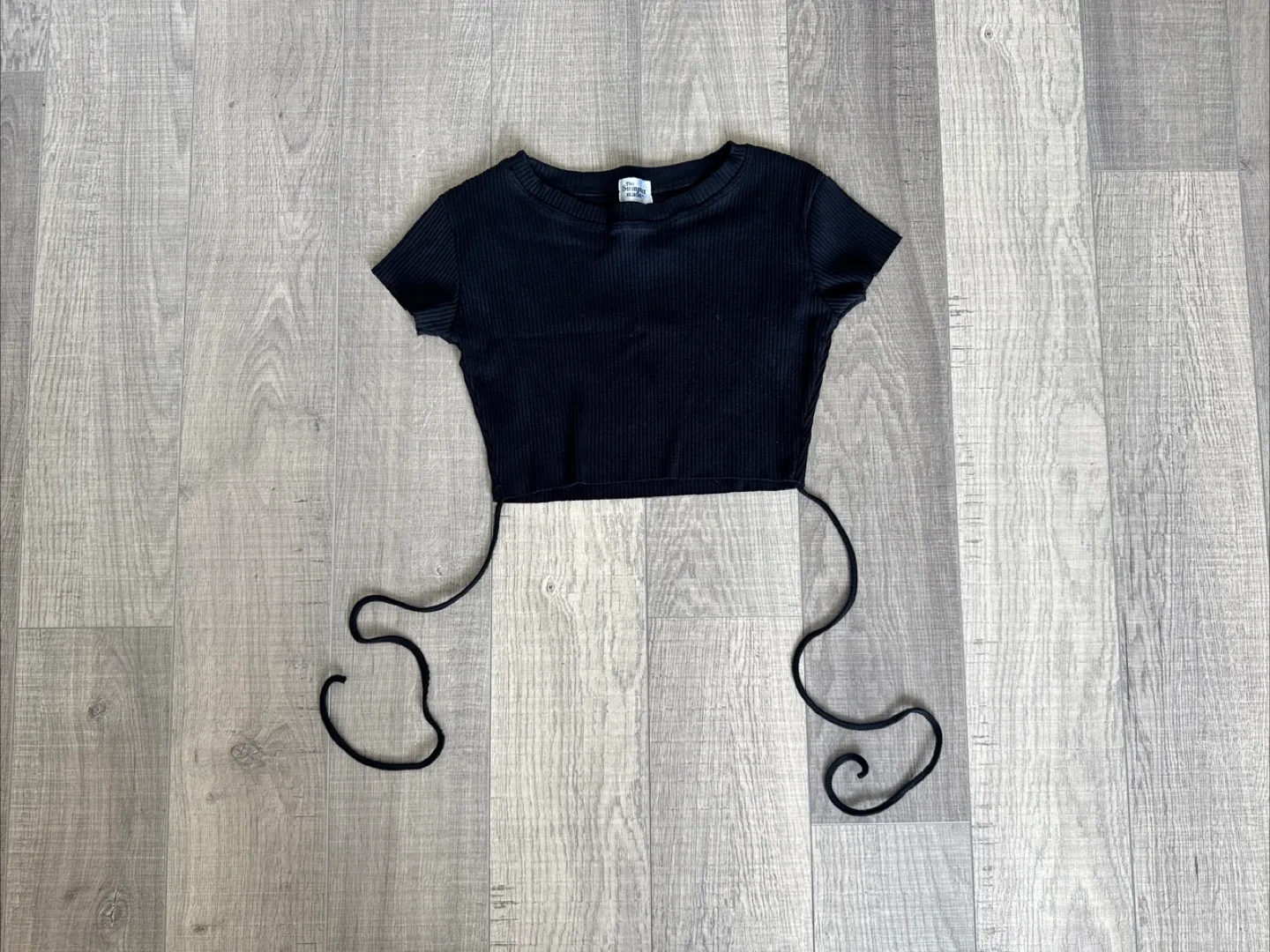 Black Ribbed Crop Top size s thumbnail