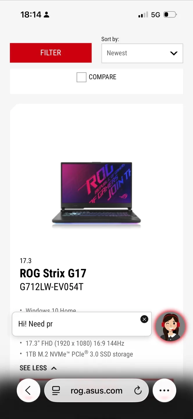 ASUS ROG Strix Gaming Laptop 2070 240hz thumbnail