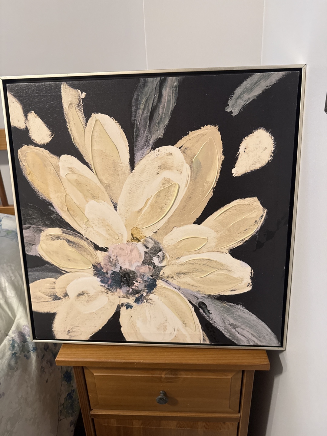 Floral framed canvas art