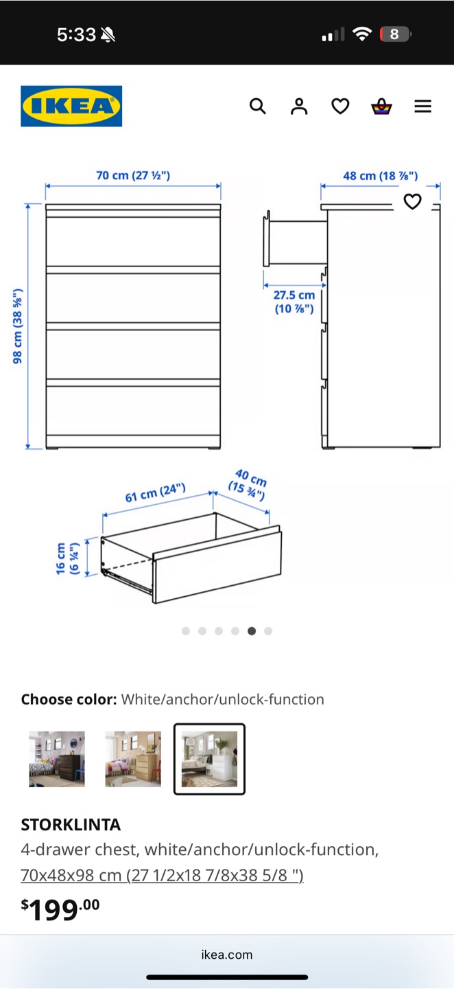 White 4-Drawer Dresser - photo 4