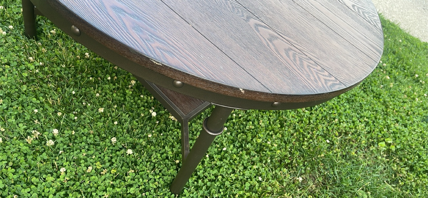 Round Dark Wood Coffee Table - photo 5