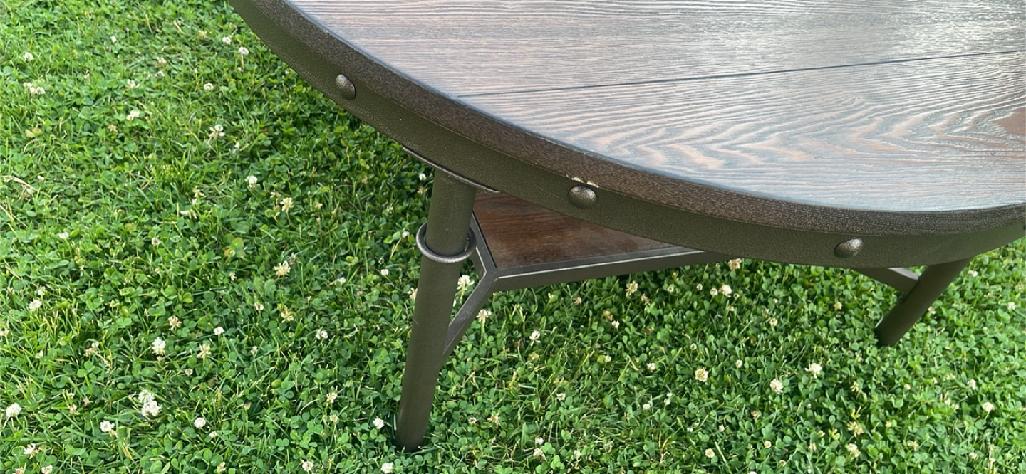 Round Dark Wood Coffee Table - photo 4