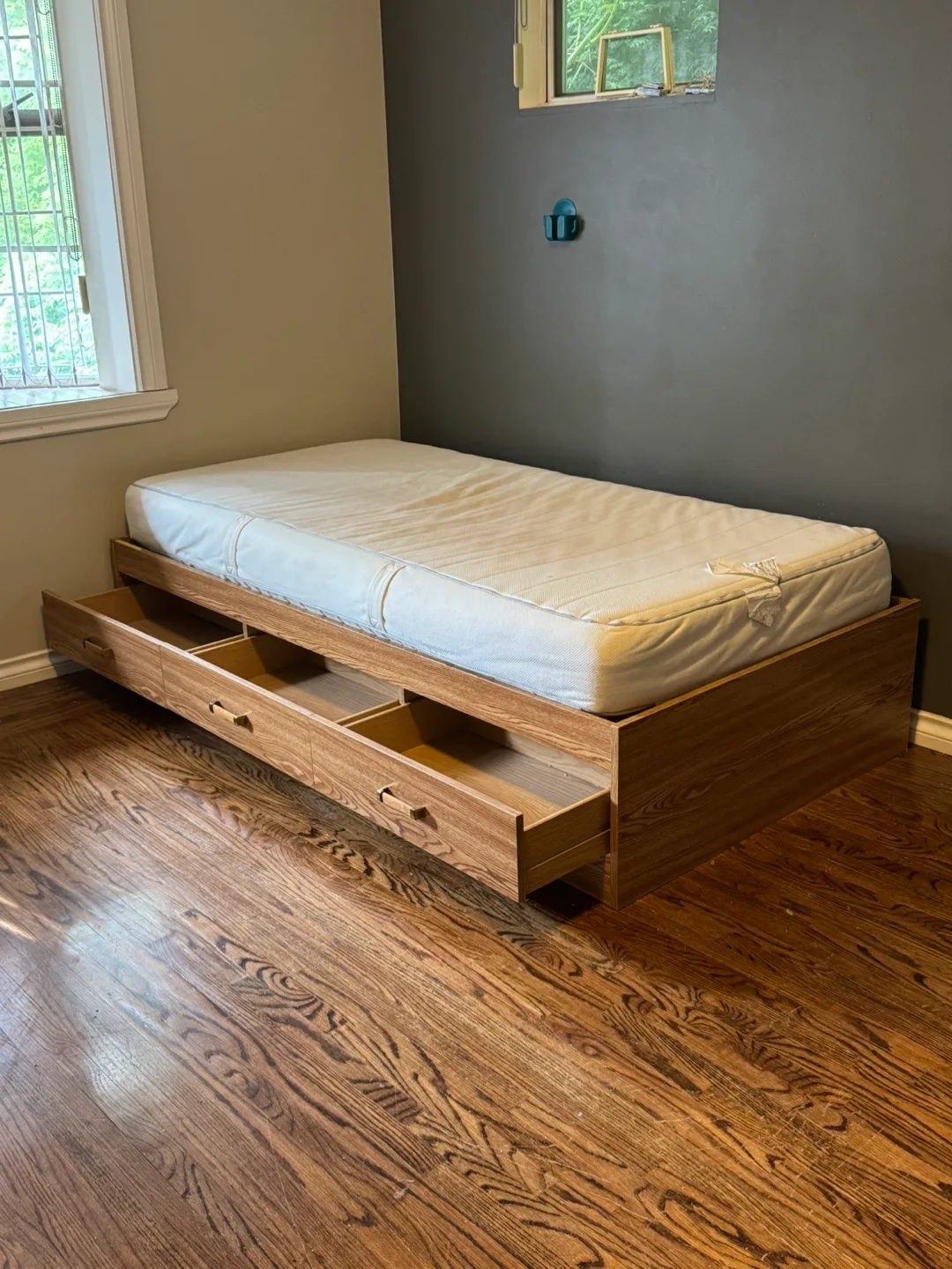 ✨MOVING SALE✨Wood Twin Bed Frame with Storage Drawers image indicator(2)