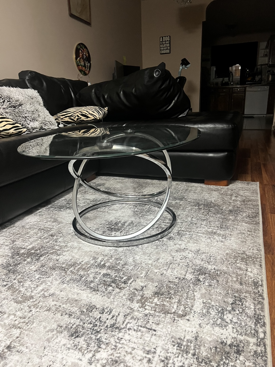 Glass Coffee Table with Chrome Base - photo 5