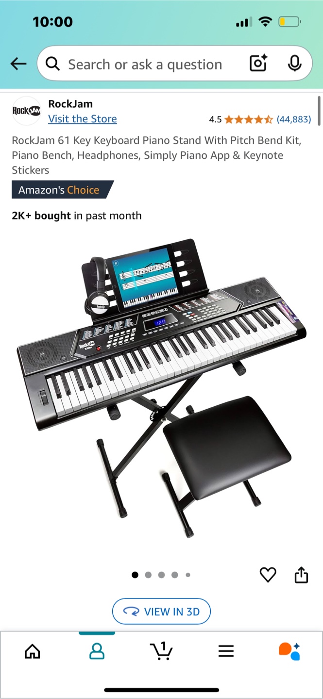61 key keyboard piano