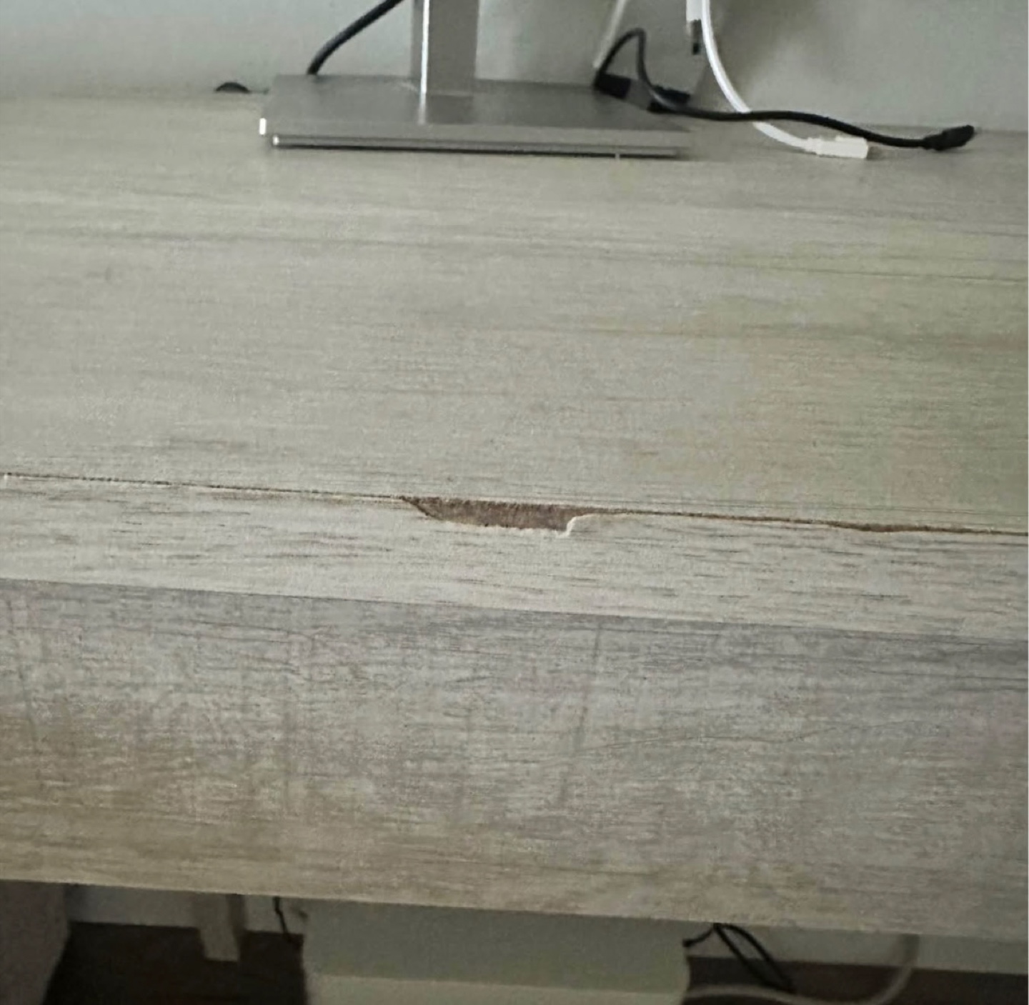 Modern White-Wash Wood Desk with Drawer - photo 4