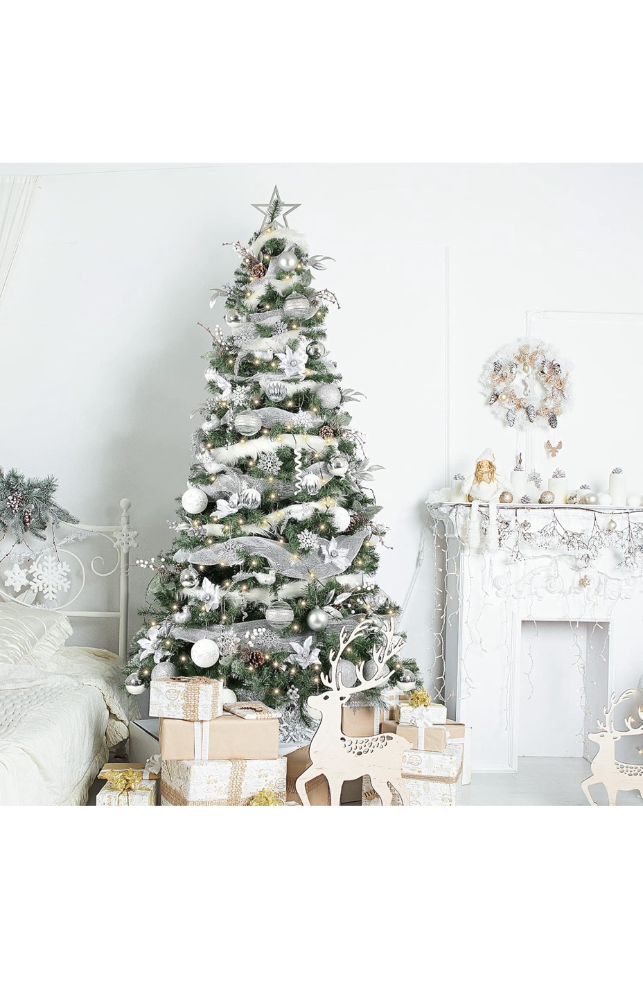 6FT Decorated Artificial Christmas Tree with Ornaments, Lights - photo 2