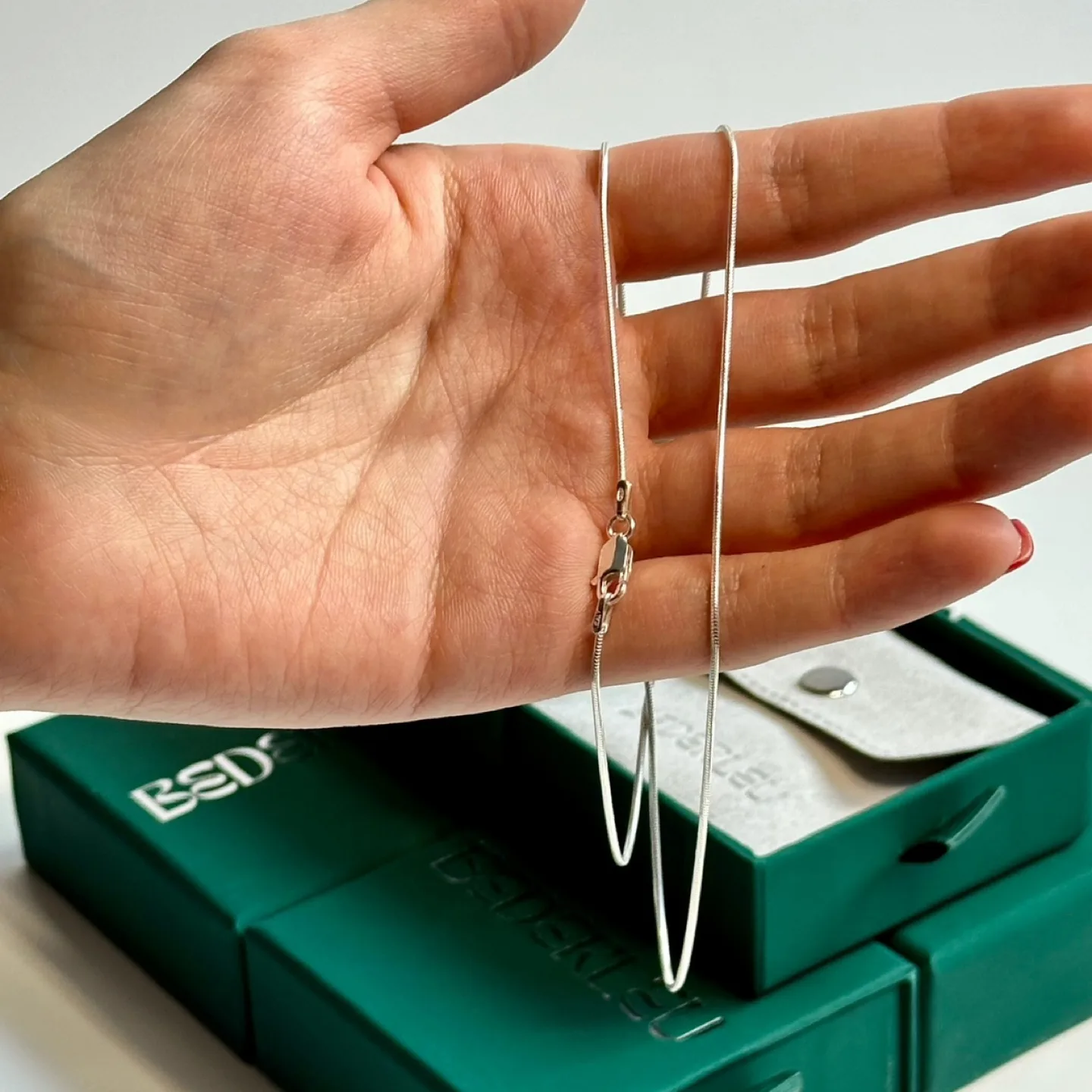 Sterling 925 Silver Snake Chain Necklace - 20” image indicator(2)