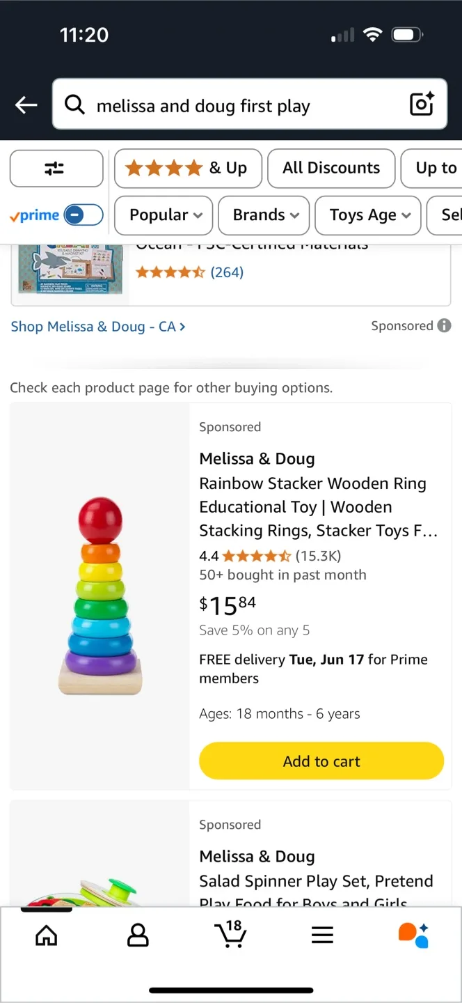 Melissa & Doug Rainbow Stacker- BRAND NEW thumbnail